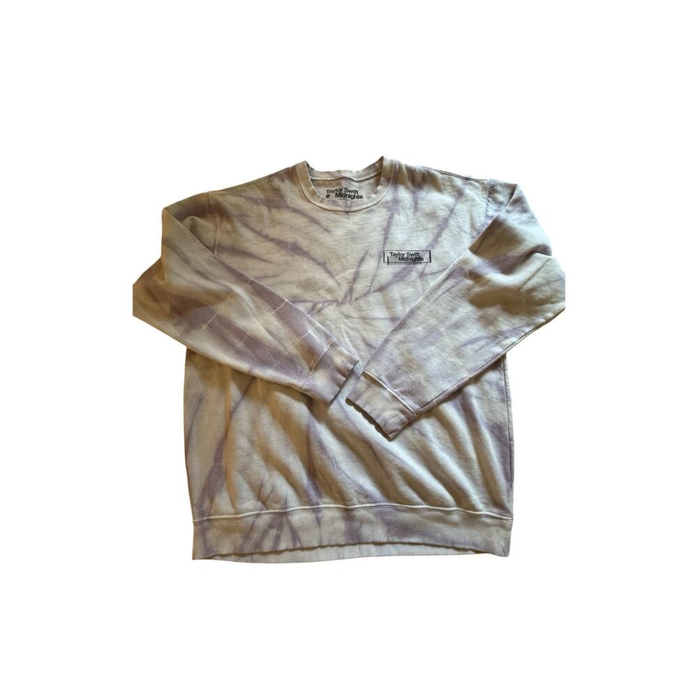 Taylor Swift Midnights Sweatshirt Size M Gray Purple Tie Dye Pullover Official